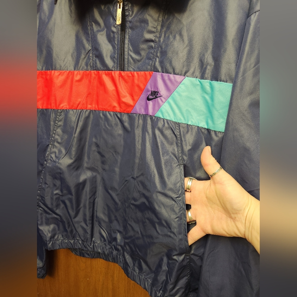 Nike Vintage Windbreaker Jacket - Navy, Red, Teal - Picture 10 of 10